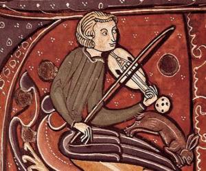 Puzzle Τροβαδούρος ή τροβαδούρος, ποιητής τραγουδιστής-τραγουδοποιός ή καλλιτέχνη ψυχαγωγία του Μεσαίωνα στην Ευρώπη